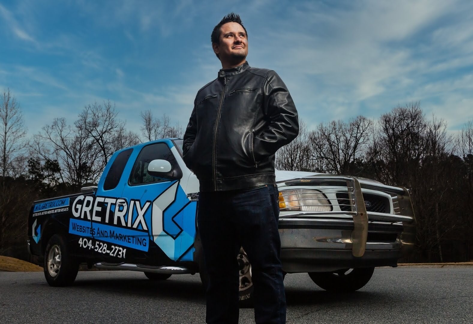 Jonathan with Gretrix company truck